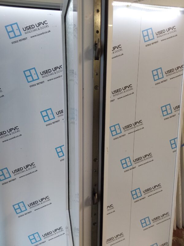 Used White Upvc Back Door And Toplight 805mm x 2400mm (Reduce To 2385mm) 0754 - Image 4