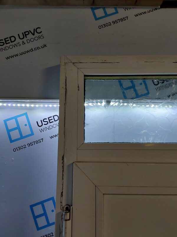 Used White Upvc Back Door And Toplight 925mm x 2430mm (Reduce To 895mm) 0550 - Image 10