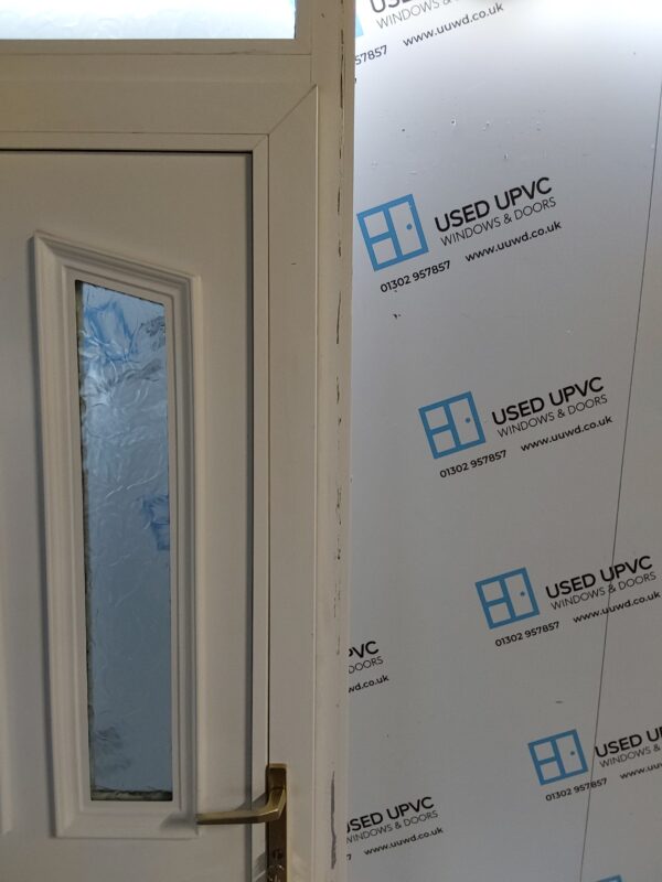 Used White Upvc Back Door And Toplight 925mm x 2430mm (Reduce To 895mm) 0550 - Image 8