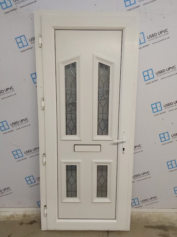 Used White Upvc Front Door 890mm x 2050mm (reduce to 870mm) C7D036 - Image 2