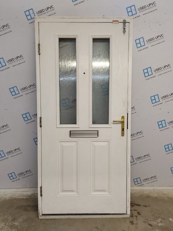 Used Black Composite Front Door 990mm x 2110mm (Reduce To 2090mm) C7D041 - Image 2