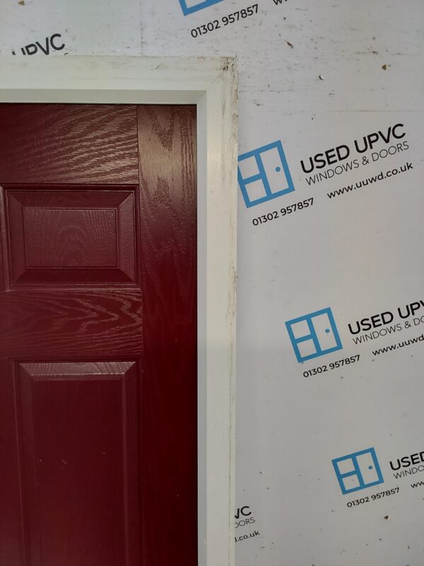 Used Red (Maroon) Composite Front Door 910mm x 2025mm C7D044 - Image 14