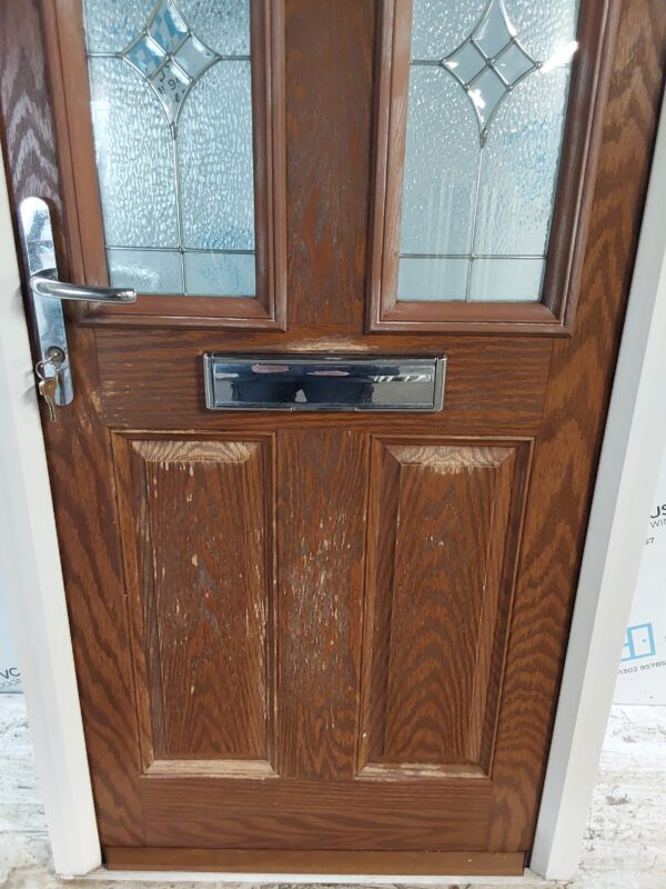 Used Brown Composite Front Door And Toplight 870mm x 2455mm 0764 - Image 8