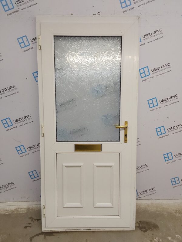 Used White Upvc Front Door 925mm x 2050mm (Reduce To 2035mm) 0822 - Image 2