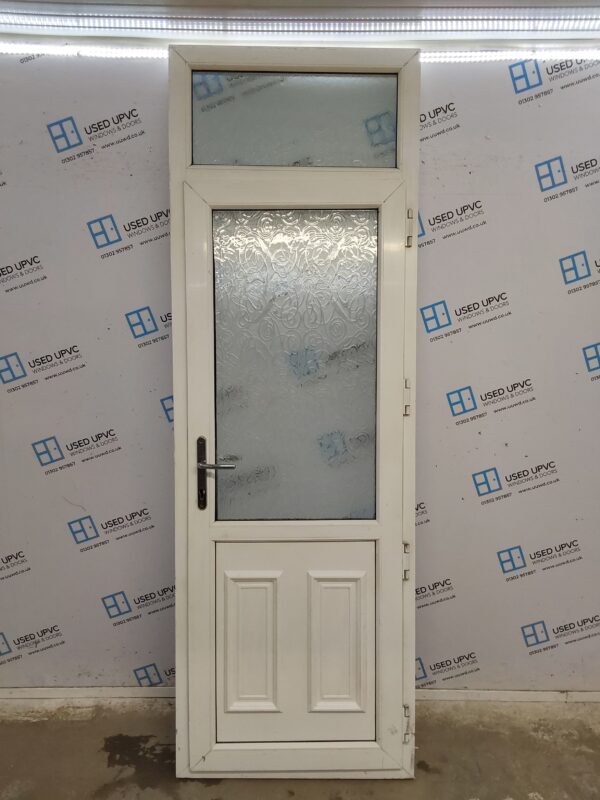 Used White Upvc Back Door And Toplight 800mm x 2400mm 0357 - Image 2