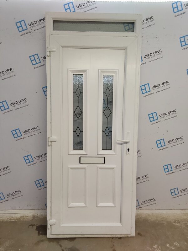 Used White Upvc Front Door And Toplight 920mm x 2250mm 0225 - Image 2