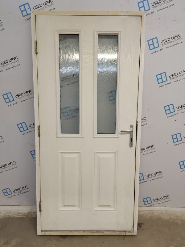 Used White Composite Back Door 995mm x 2095mm 0738 - Image 2