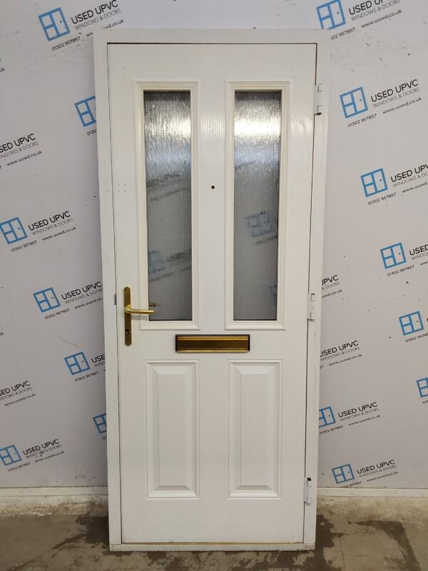 Used Red Composite Front Door 880mm x 2100mm 0041 - Image 2