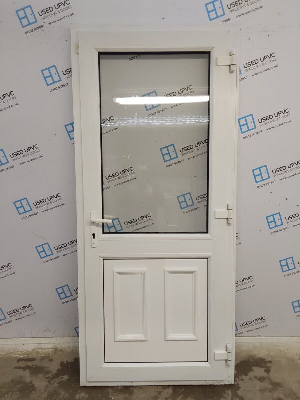 Used White Upvc Back Door 925mm x 2080mm (Reduce To 910mm) C8D77 - Image 2