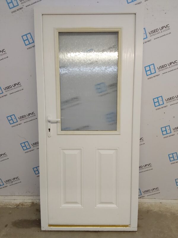 Used White Composite Back Door (outwards opening) 945mm x 2085mm 0621 - Image 2