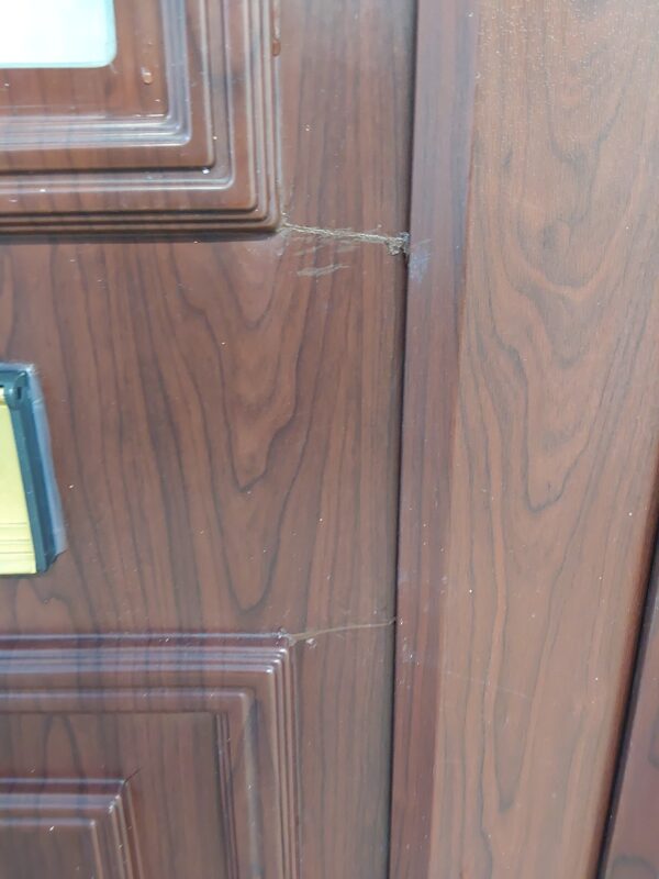 Used Rosewood Upvc Front Door And Side Panel 1340mm x 2060mm (reduce to 1325mm) DS004 - Image 6