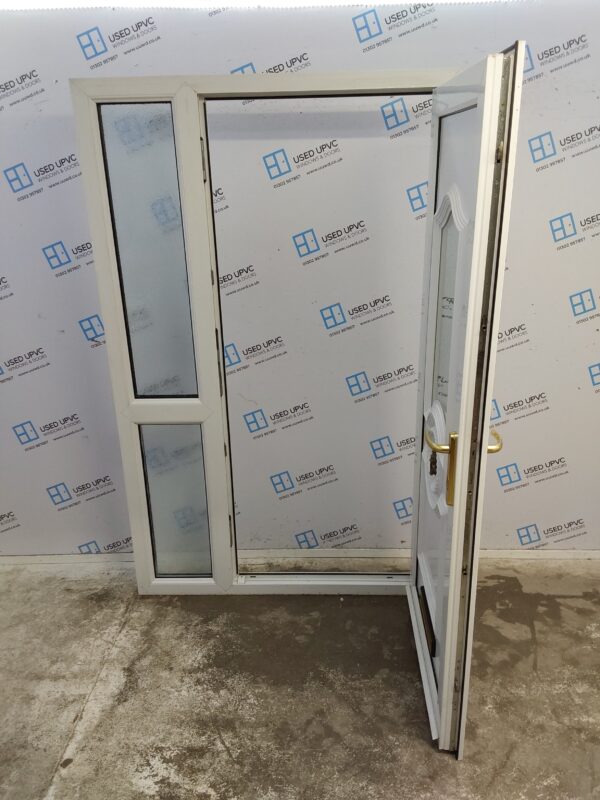 Used White Upvc Front Door And Side Panel 1290mm x 2070mm DS002 - Image 3