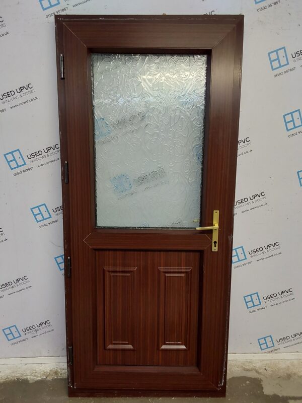 Used Woodgrain Upvc Back Door 900mm x 2025mm 0087 - Image 2