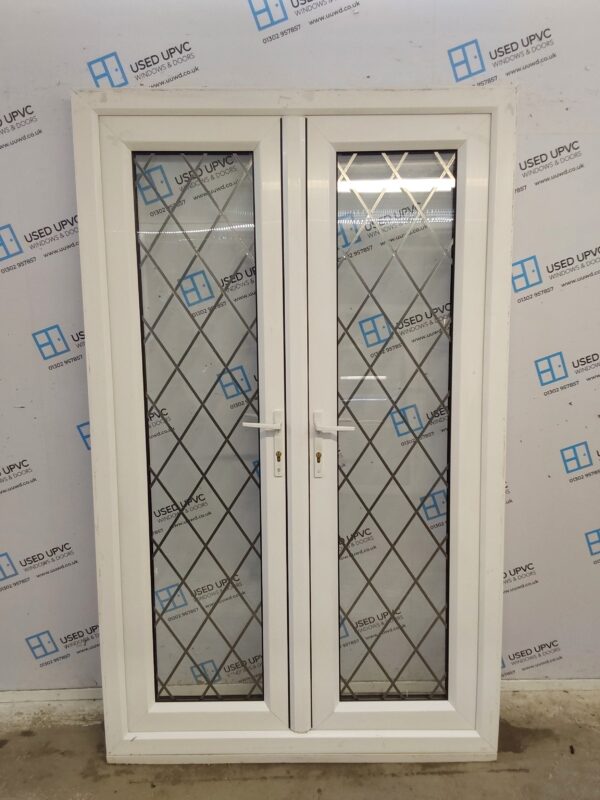 Used White Upvc French Doors 1260mm x 2070mm EA8 - Image 6