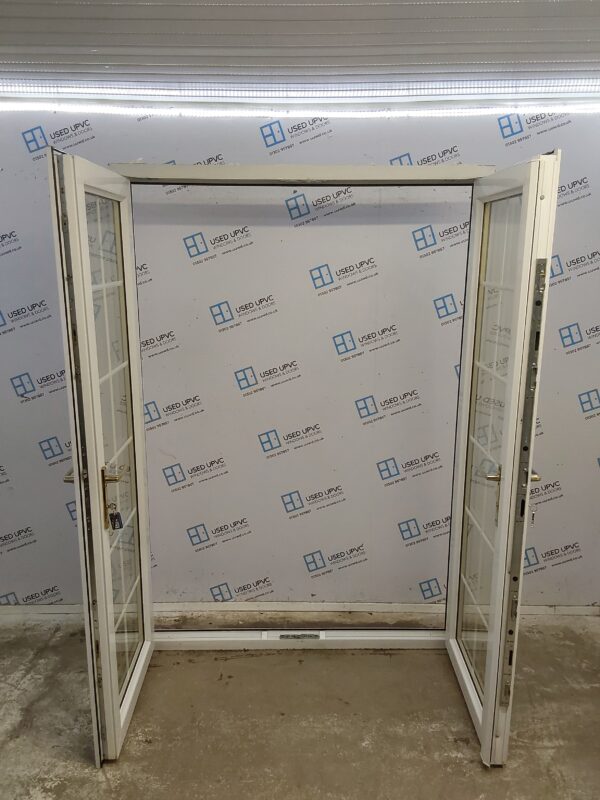 Used White Upvc French Doors 1465mm x 2075mm EA13 - Image 2