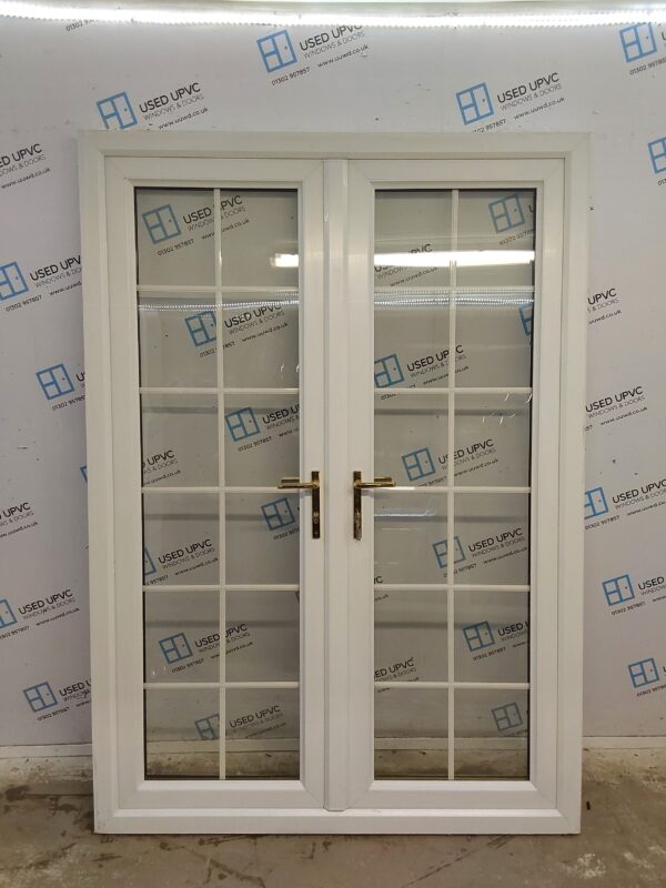 Used White Upvc French Doors 1465mm x 2075mm EA13 - Image 6