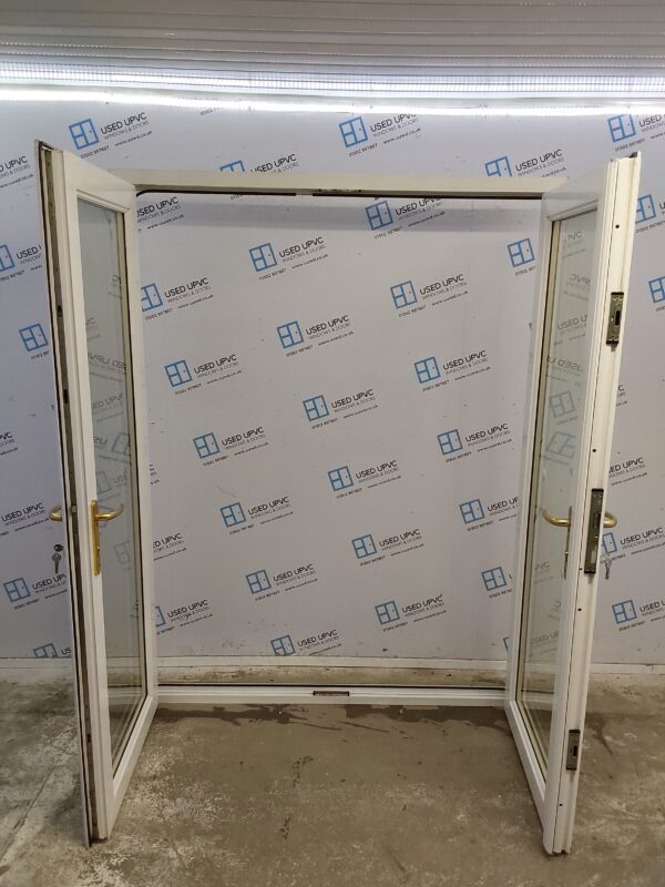 Used White Upvc French Doors 1600mm x 2070mm EA3 - Image 2