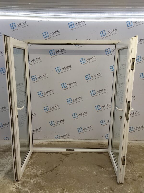 Used White Upvc French Doors 1555mm x 1970mm EA19 - Image 2