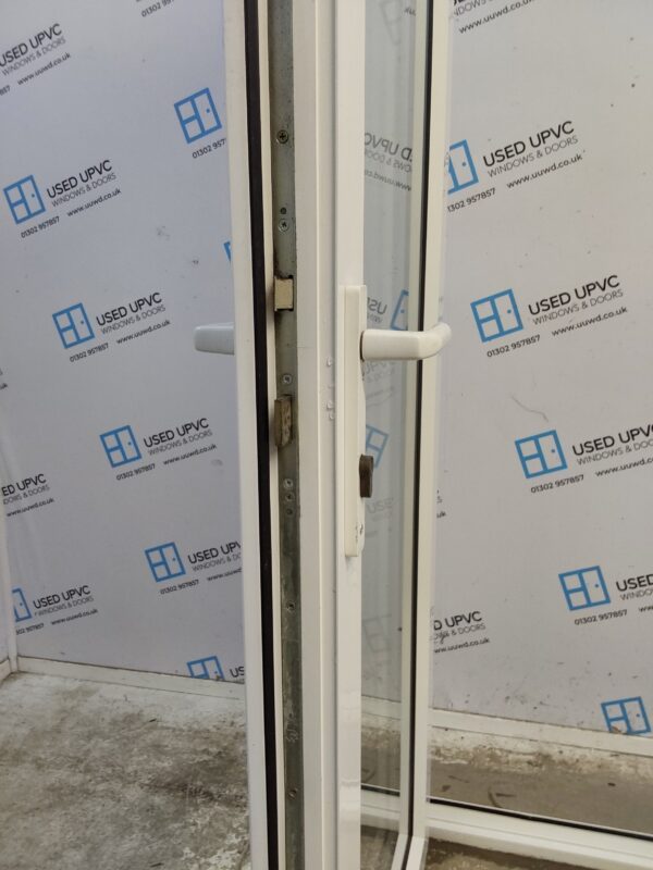 Used White Upvc French Doors 1555mm x 1970mm EA19 - Image 4