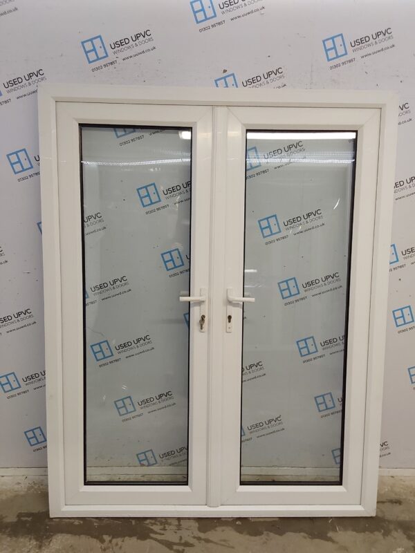 Used White Upvc French Doors 1555mm x 1970mm EA19 - Image 6