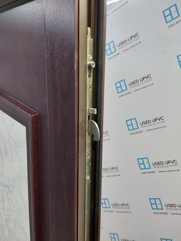 Used Rosewood Upvc Back Door 885mm x 2055mm (Reduce To 870mm) 0239 - Image 4