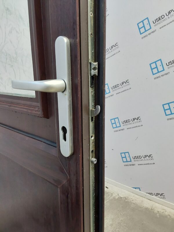 Used Rosewood Upvc Back Door 885mm x 2055mm (Reduce To 870mm) 0239 - Image 5