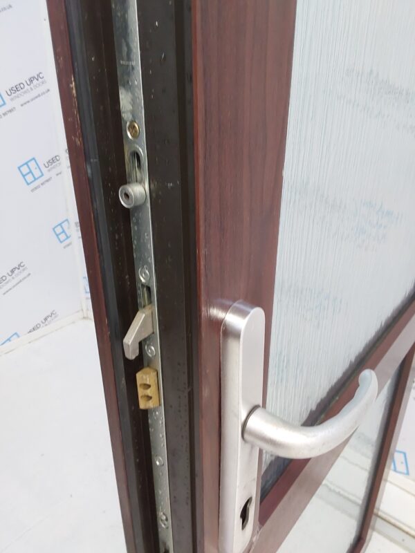 Used Rosewood Upvc Back Door 925mm x 2045mm 0735 - Image 7