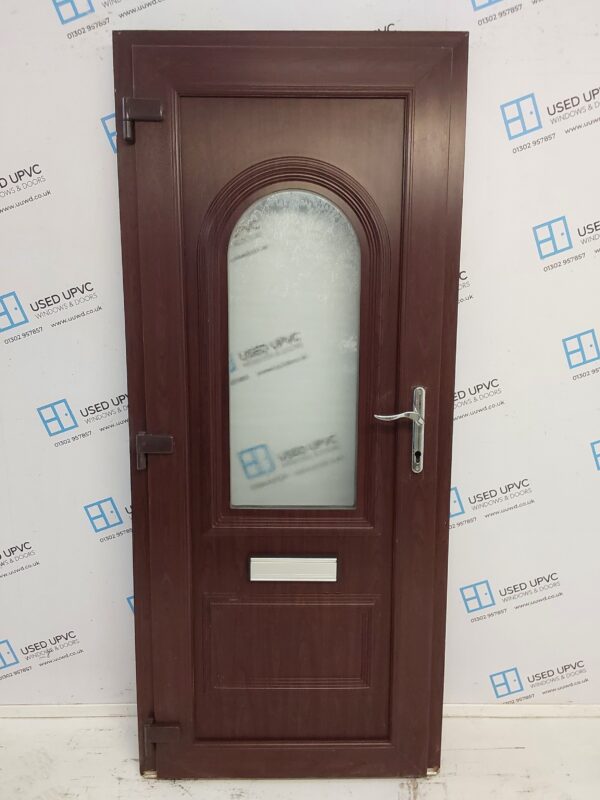 Used Rosewood Upvc Front Door 880mm x 2030mm (reduce to 865mm) 0641 - Image 2