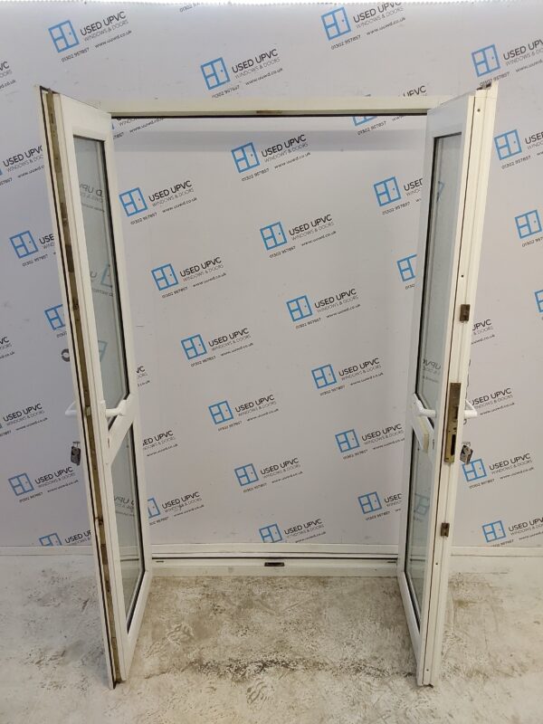 Used White Upvc French Doors 1260mm x 1975mm EA9 - Image 4