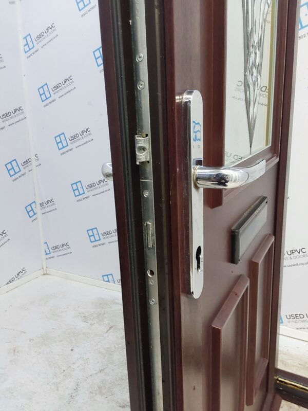 Used Rosewood Upvc Front Door 935mm x 2095mm C7D069 - Image 5