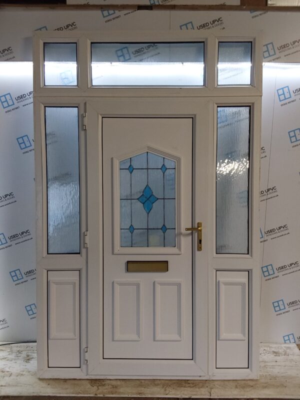 Used White Upvc Front Door With Side Panels And Toplight 1620mm x 2495mm DS008 - Image 2