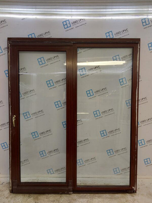 Used Woodgrain Upvc Sliding Patio Doors 1760mm x 2115mm (Reduce To 2090mm) EA12 - Image 2