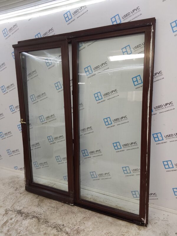 Used Woodgrain Upvc Sliding Patio Doors 1760mm x 2115mm (Reduce To 2090mm) EA12 - Image 3