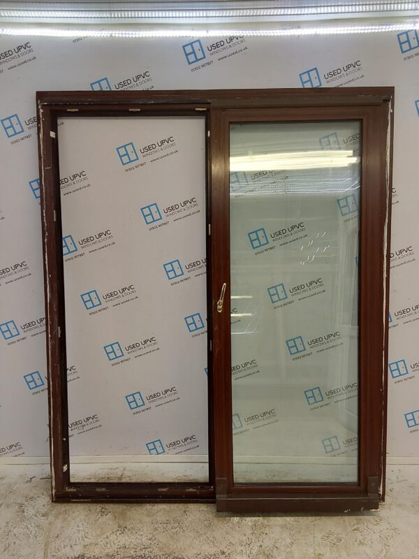 Used Woodgrain Upvc Sliding Patio Doors 1760mm x 2115mm (Reduce To 2090mm) EA12 - Image 4