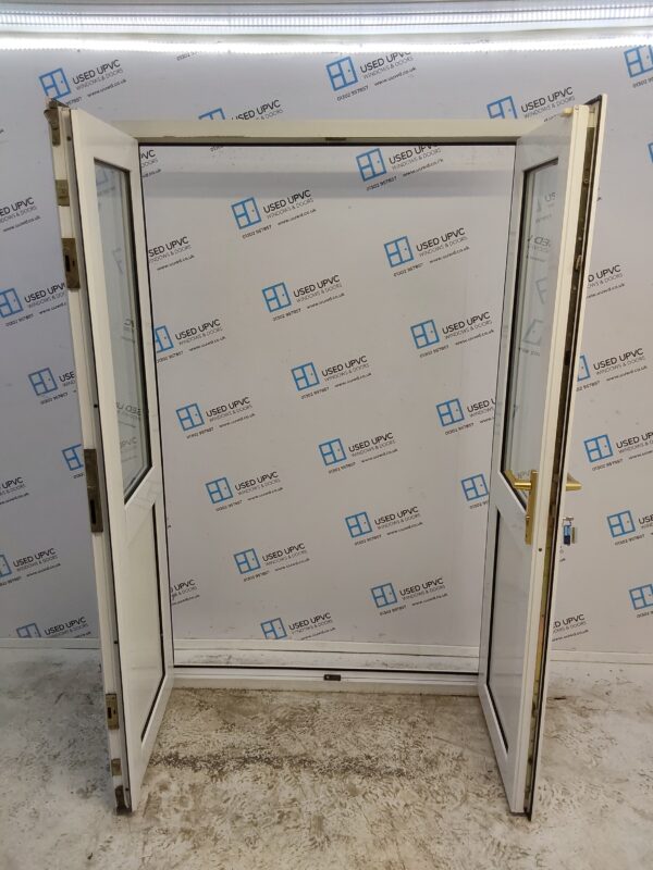 Used White Upvc French Doors 1330mm x 2040mm EA22 - Image 4