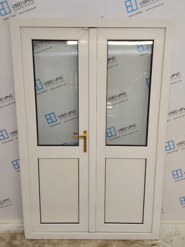 Used White Upvc French Doors 1330mm x 2040mm EA22 - Image 2