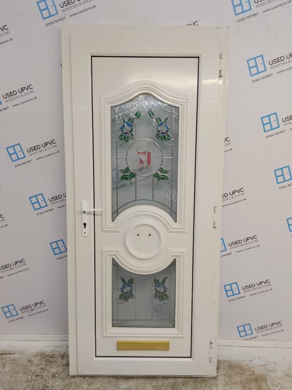 Used White Upvc Front Door 905mm x 2035mm 0332 - Image 2