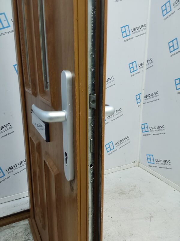 Used Oak Upvc Front Door 980mm x 2080mm C7D072 - Image 5