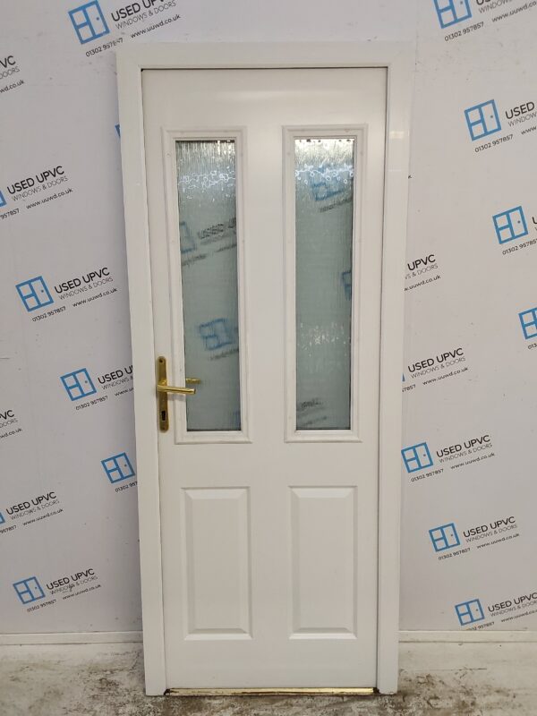 Used White Composite Back Door (Outwards Opening) 845mm x 2055mm C7D074 - Image 6