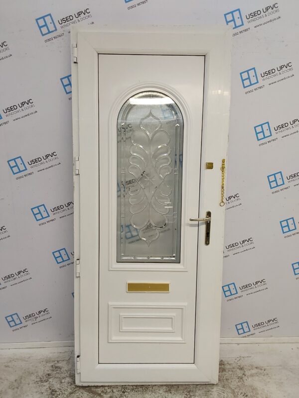 Used White Upvc Front Door 885mm x 2120mm C7D077 - Image 2