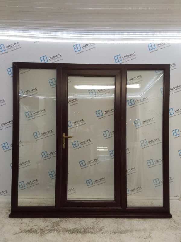 Used Rosewood Upvc Full Glass Door And Side Panels 2180mm x 2075mm DS002