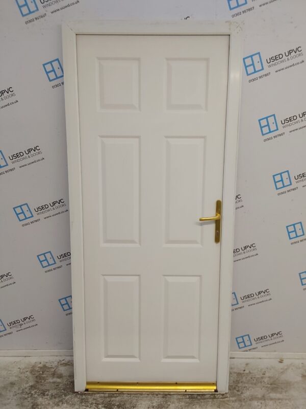 Used White Composite Back Door 905mm x 2050mm 0481