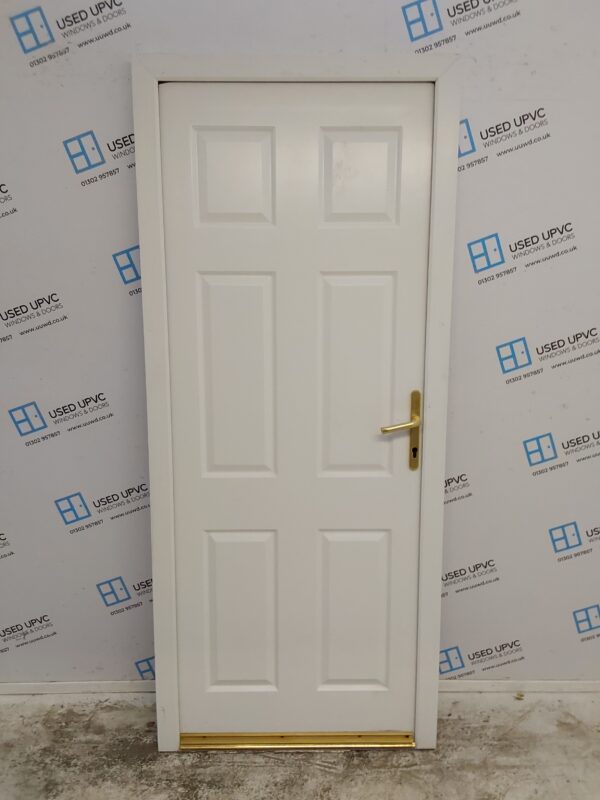 Used White Composite Back Door 880mm x 2060mm 0364