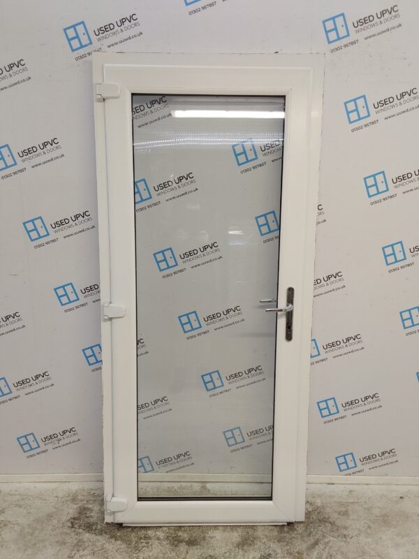 Used White Upvc Full Glass Door 925mm x 2050mm 0561