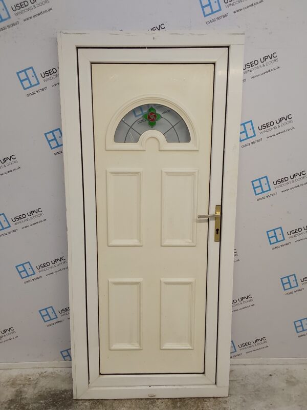 Used White Upvc Back Door 915mm x 2020mm (Reduce To 895mm) 0486