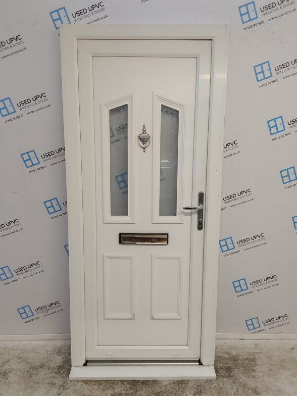 Used White Upvc Front Door 920mm x 2080mm (Reduce To 890mm) 0357