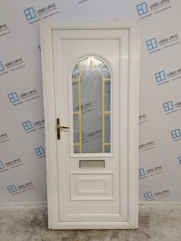 Used White Upvc Front Door 925mm x 2060mm (Reduce To 865mm) 0050