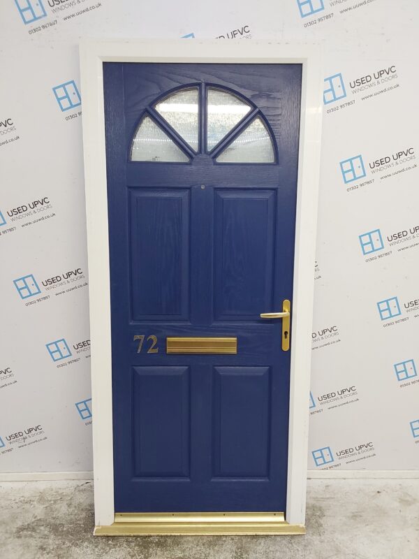 Used Dark Blue Composite Front Door 920mm x 2015mm C7D071