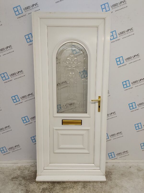 Used White Upvc Front Door 920mm x 2090mm (Reduce To 900mm) C7D079