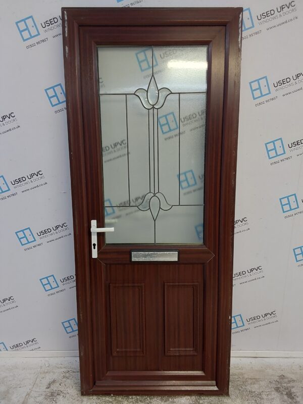 Used Woodgrain Upvc Front Door 840mm x 2025mm 0548